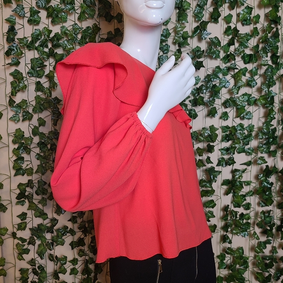 Aritzia Wilfred Allaire Women's Colorful Ruffle One Shoulder Blouse - Picture 7 of 14